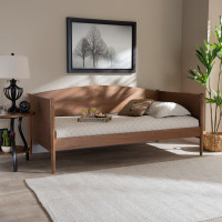 Baxton Studio MG0016-Ash Walnut-Daybed Veles Mid-Century Modern Ash Wanut Finished Wood Daybed